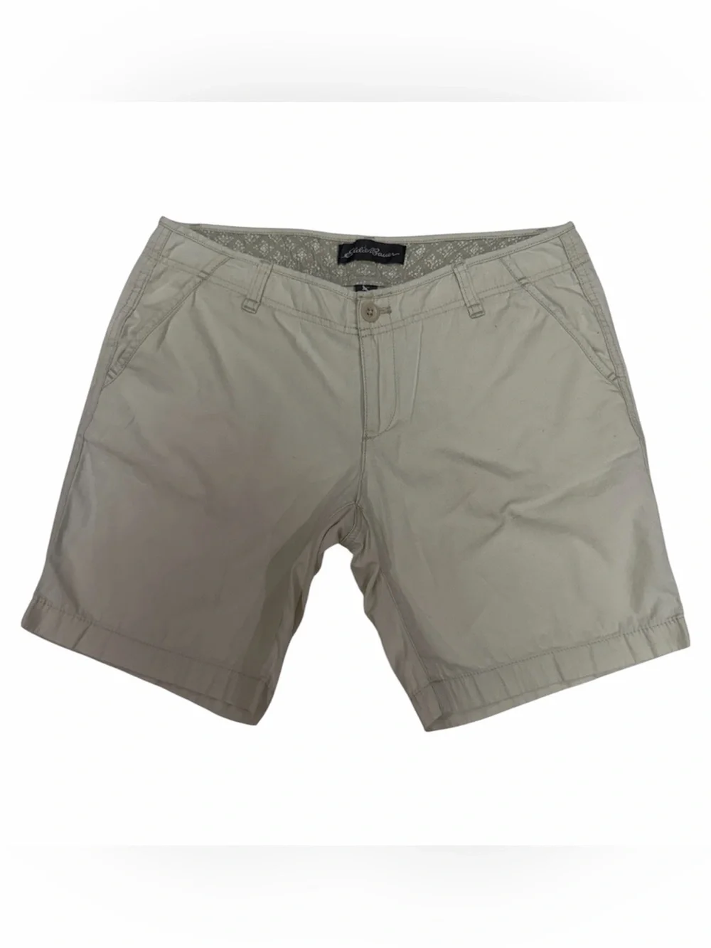 Eddie Bauer Women’s Khaki Chino Shorts Petite 6 Casual Hiking Size 6P